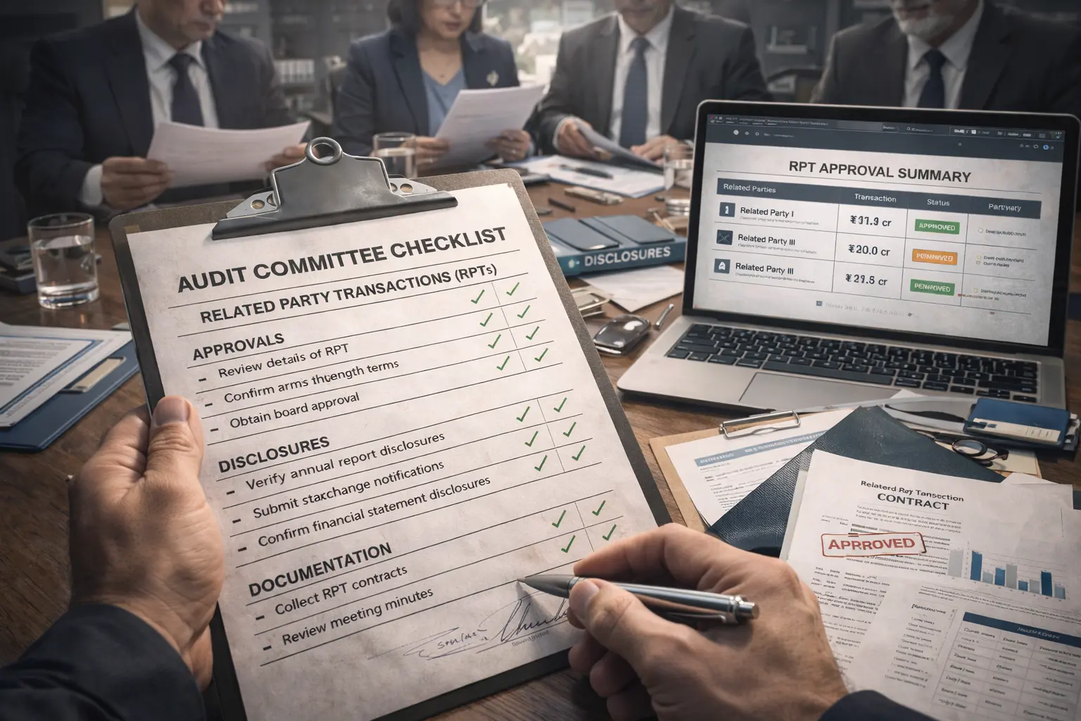 Checklist for the Audit Committee Board RPT Approval Disclosures and Paperwork