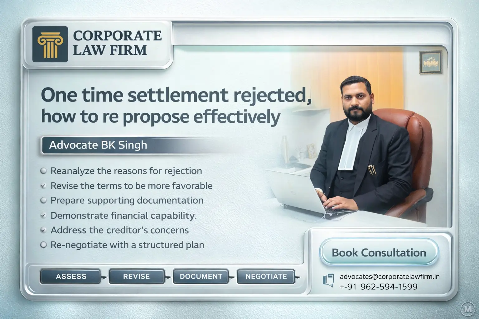 One-time settlement rejected how to repropose effectively