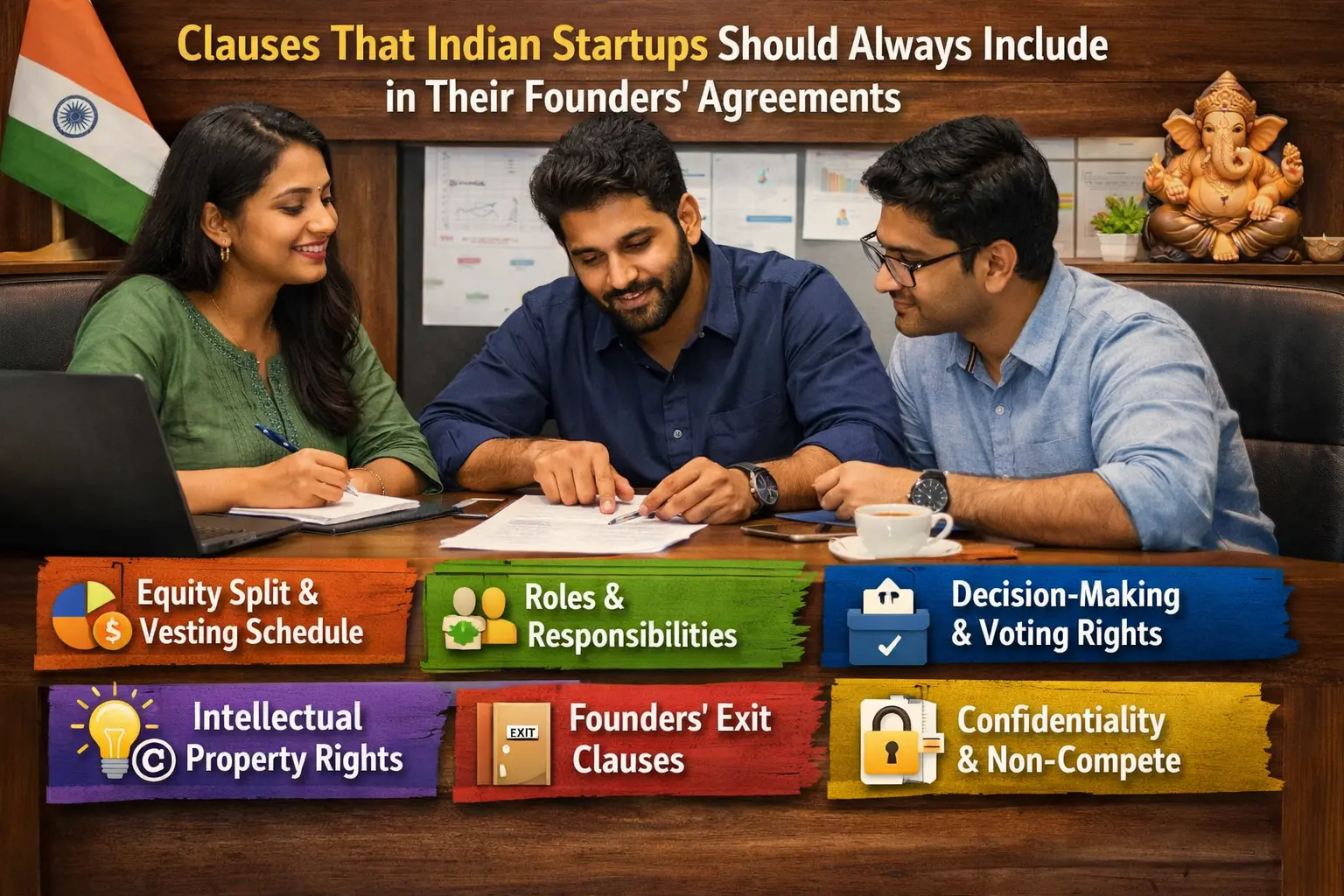 Clauses That Should Always Be in Founders Agreements for Indian Startups