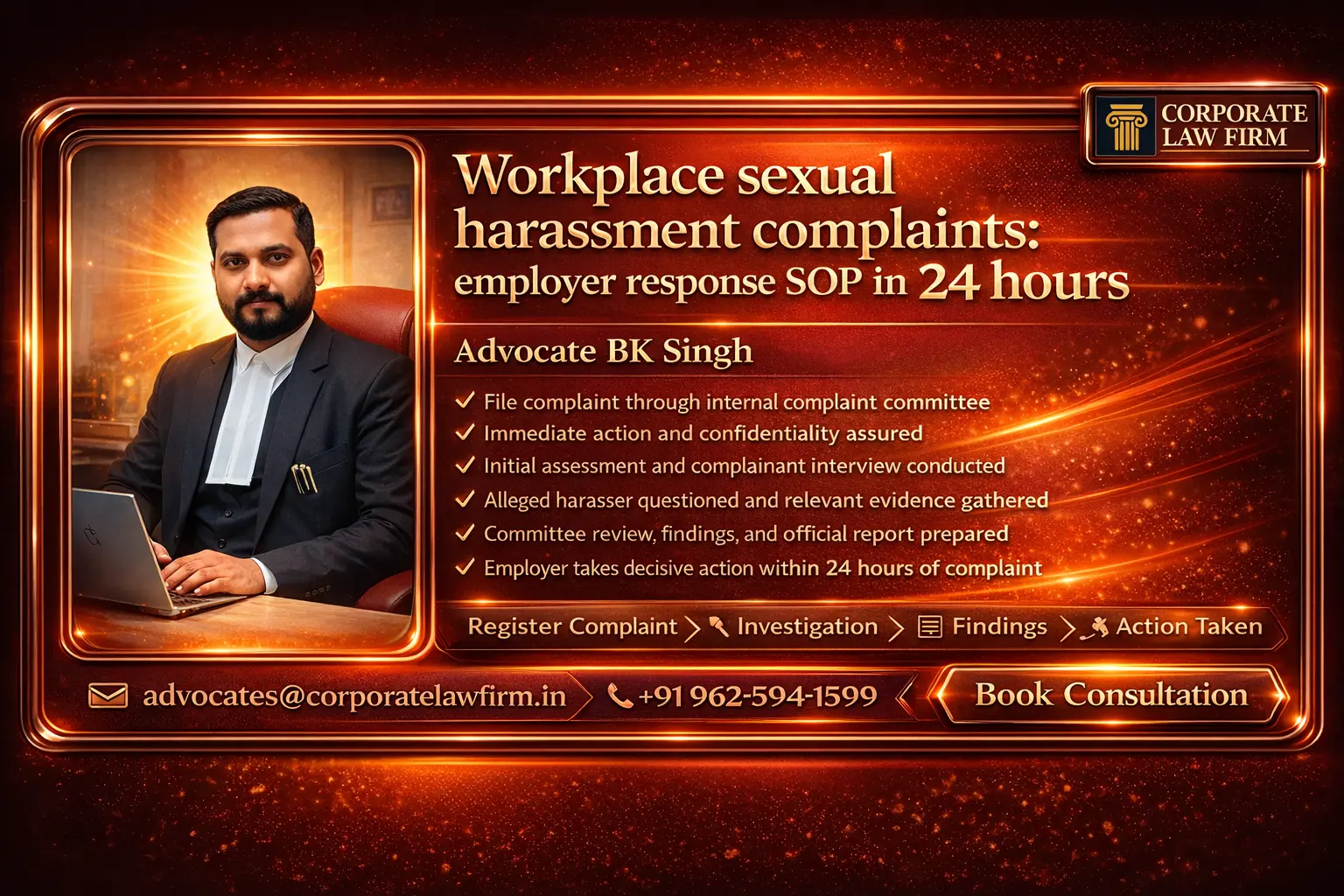 Workplace sexual harassment complaints: employer response SOP in 24 hours